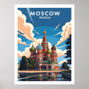 De Sint-Basiliuskathedraal in Moskou Poster