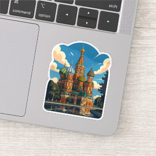 De Sint-Basiliuskathedraal in Moskou Sticker