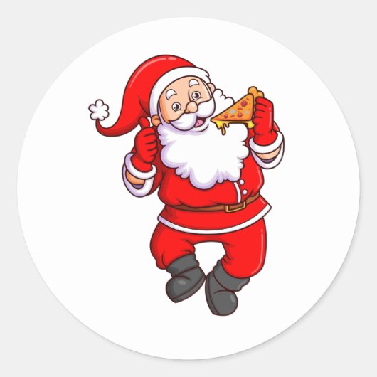 De Sinterklaas is het eten van zeer heerlijke pizz Ronde Sticker (Voorkant)