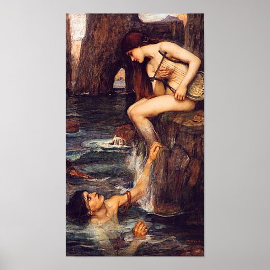 De Siren-pre-Raphaelite van John W. Waterhouse Poster (Voorkant)