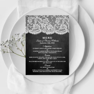 De Sjablonen van het Menu Chalkboard & Lace Collec