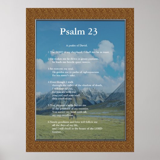 De Sjabloon van de manuscripten, psalm 23 Poster (Voorkant)