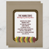 De Sjabloon van het Menu van de Thanksgiving van d (Voorkant / Achterkant)