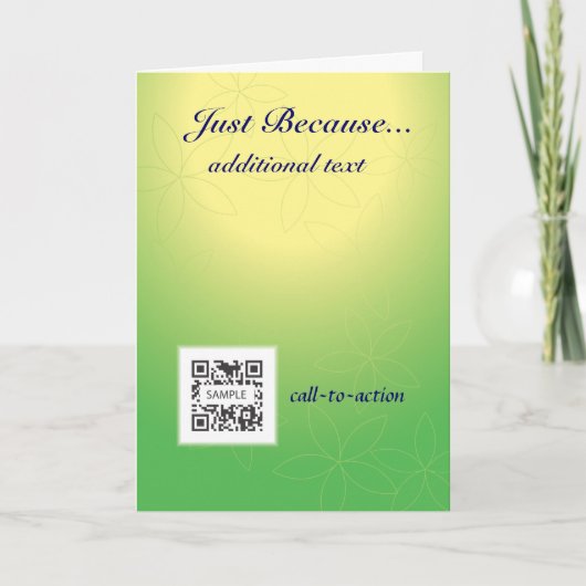 De Sjabloon van het wenskaart enkel omdat (Voorkant)