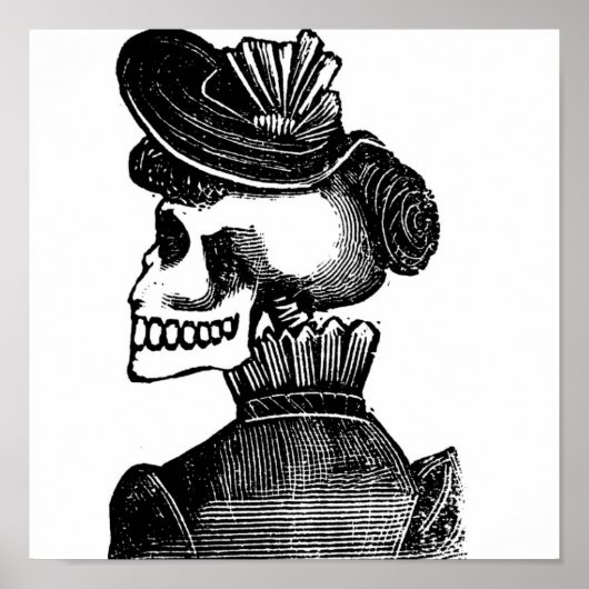 De Skeleton Lady. Circa begin jaren negentig Mexic Poster (Voorkant)