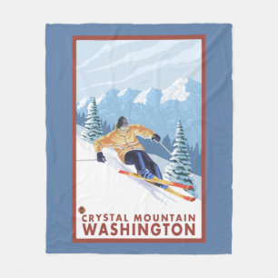 De Skiër van de Sneeuw van Downhhill - de Berg va Fleece Deken