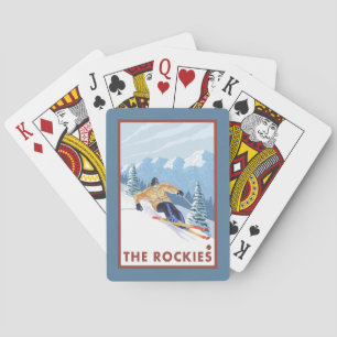 De Skiër van de Sneeuw van Downhhill - Rockies Speelkaarten