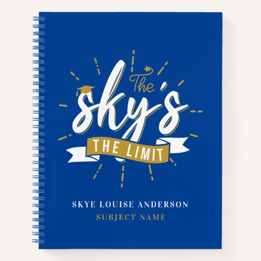 De Sky is de Limit School Script Name Notitieboek (Voorkant)