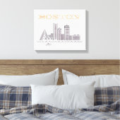 De skyline van Boston, Boston Ma Us Canvas Afdruk (Insitu (Slaapkamer))