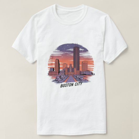 De skyline van Boston, Boston Ma Us T-shirt (Design voorkant)