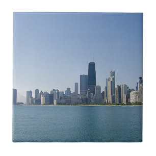 De skyline van Chicago Tegeltje