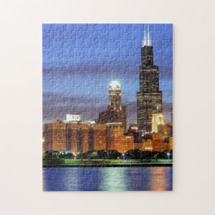 De skyline van Chicago van het Adler Planetarium Legpuzzel