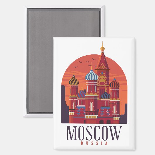 De skyline van het Kremlin Magneet (Voorkant / Achterkant)