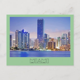 De skyline van Miami's Brickell Avenue Briefkaart