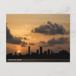 De Skyline van Mumbai op Sunset Briefkaart