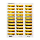 De skyline van New York City en het Vrijheidsbeeld Etiket (Full Sheet)