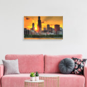 De skyline van uitzicht of Chicago vanaf Adler Canvas Afdruk (Insitu (Woonkamer))