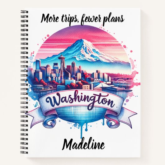 De skyline van Washington bij zonsondergang Notitieboek (Voorkant)