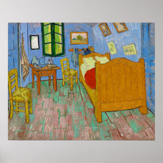 De slaapkamer (1889) van Vincent Van Gogh Poster