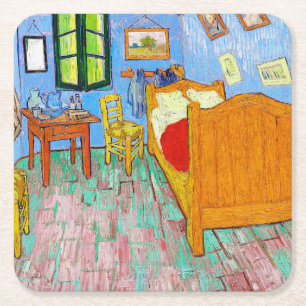 De slaapkamer, Van Gogh Vierkante Kartonnen Onderzetter