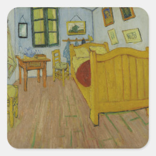De slaapkamer vierkante sticker