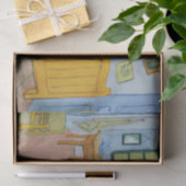 De slaapkamer, Vincent van Gogh, postpressionist Tissuepapier (Geschenk)