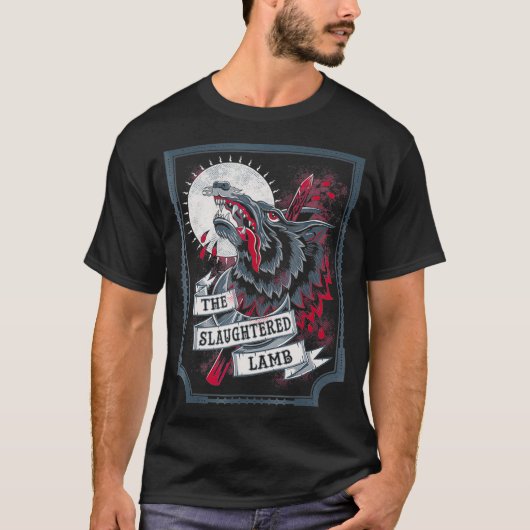 De slachende lamsdrager Wolf Head Beer T-shirt (Voorkant)