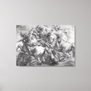 De slag om Anghiari na Leonardo da Vinci Canvas Afdruk