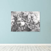 De slag om Anghiari na Leonardo da Vinci Canvas Afdruk (Insitu (Houten vloer))