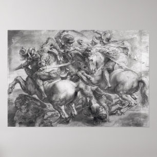 De slag om Anghiari na Leonardo da Vinci Poster