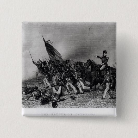 De slag om Chippewa Vierkante Button 5,1 Cm (Voorkant)