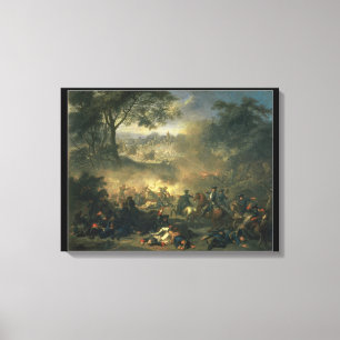 De slag om Poltava in 1709, 1717 Canvas Afdruk
