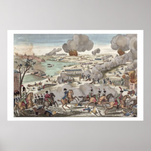 De slag om Wagram, 6 juli 1809 (graving) Poster