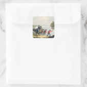 De slag om Waterloo besloot door de hertog van Wel Vierkante Sticker (Tas)