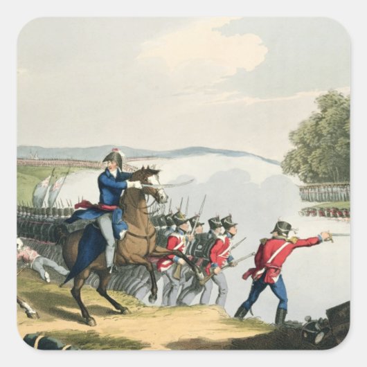 De slag om Waterloo besloot door de hertog van Wel Vierkante Sticker (Voorkant)