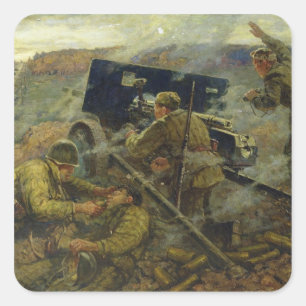 De slag om Yelnya bij Moskou in 1941 Vierkante Sticker