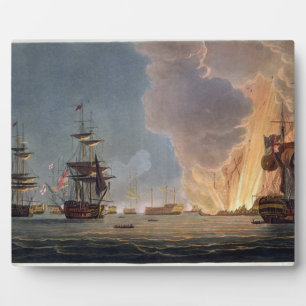 De slag van de Nijl, 1 augustus 1798, gegraveerd Fotoplaat
