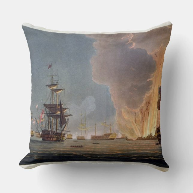 De slag van de Nijl, 1 augustus 1798, gegraveerd Kussen (Voorkant)