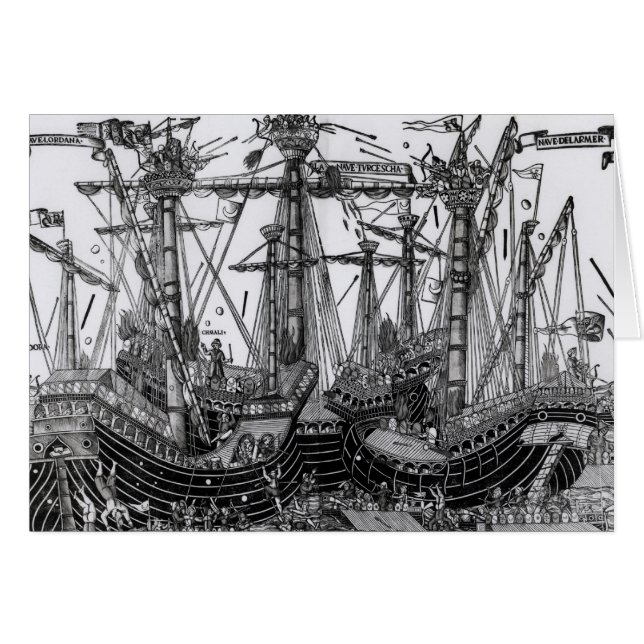 De slag van Zonchio in 1499 (Voorkant Horizontaal)