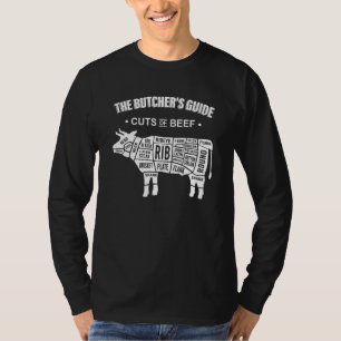 De slagersgids snijdt rundvlees t-shirt