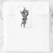 De slang & het zwaard ronde sticker (Tas)