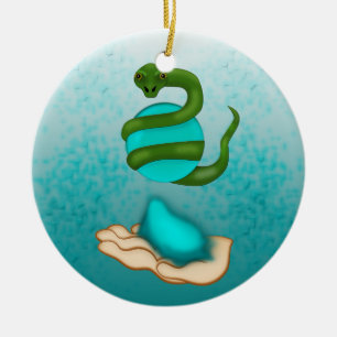 De slang keramisch ornament