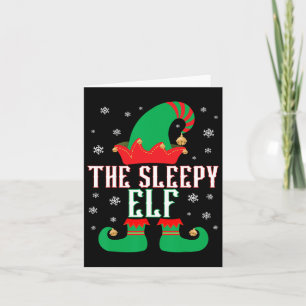 De slapende Elf Matching Familie kerstpas Kaart