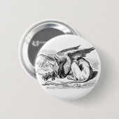 De slapende griffie ronde button 5,7 cm (Voorkant /achterkant)