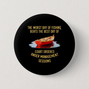 De Slechtste Visdag Is Leuker Dan De Beste Dag Kop Ronde Button 5,7 Cm
