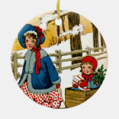 De slede trekken keramisch ornament (Achterkant)