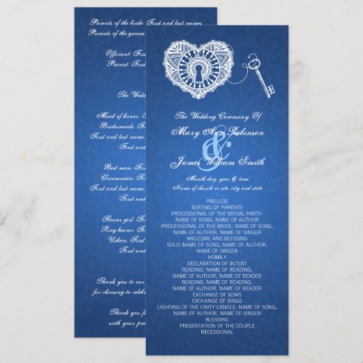 De sleutel van het programma van het huwelijk tot (Voorkant / Achterkant)