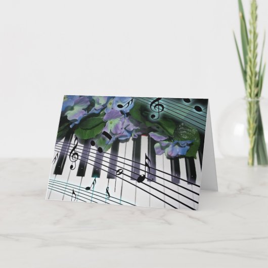 De Sleutels en de Bloemen van de piano Kaart (Voorkant)