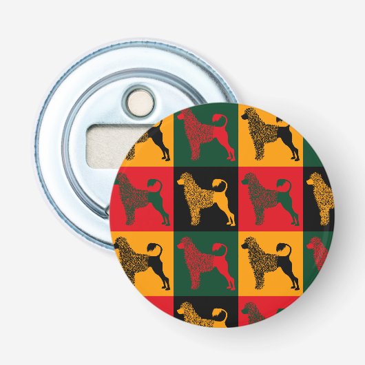 De slimme Portugese waterhond Button Flesopener (Voorkant)