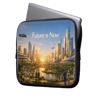De slimme stad van de toekomst laptop sleeve